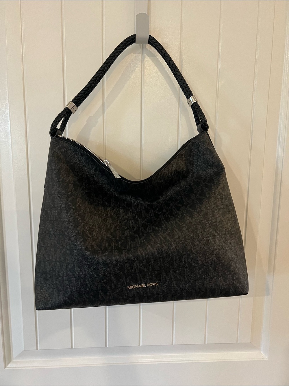Michael Kors Black Signature Logo Hobo Bag